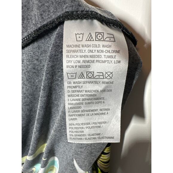 Susan Graver Liquid Knit Split Neck Tunic Floral Teal Blue Green 3/4 Sleeve Sz L - Picture 10 of 11